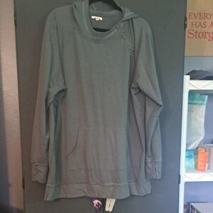 Maurices Charcoal Buttoned Hoodie